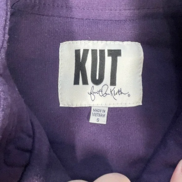 Kut from the Kloth Purple Ruffle Front Zip Jacket Women Small K32097 - Picture 4 of 10